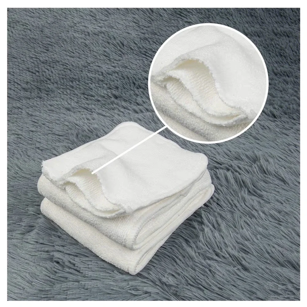 ALVABABY 12pcs Microfiber Inserts,Cloth Diaper Liner,3-Layer Absorbent,Reusable